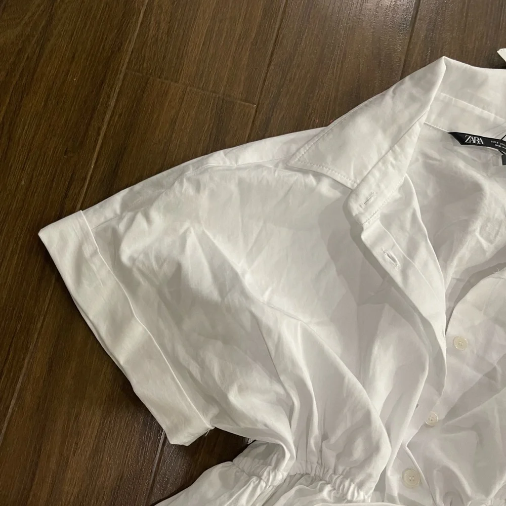 Zara white  string mini dress - Picture 5 of 7